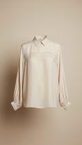 Silk blouse in oat milk white