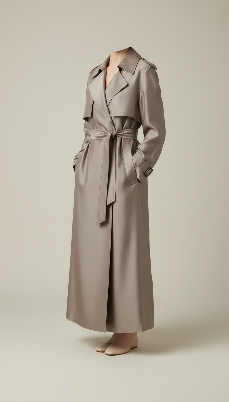 Silk Belted Trench Coat