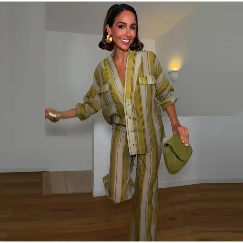 Stripe Wrap Tie Shirt Mini Dress Lapel Collar Long Flare Sleeve Loose Casual Dresses 2026 Summer Beach Vacation Fashion Outfit
