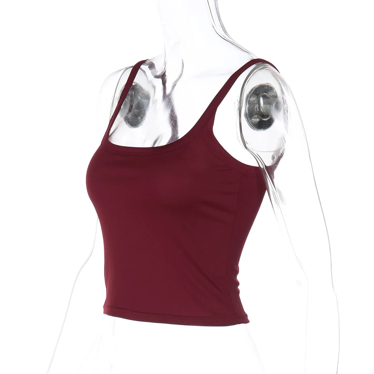 Solid Color Sexy Spaghetti Strap Tank Top Women Sleeveless Slim Cami Vest