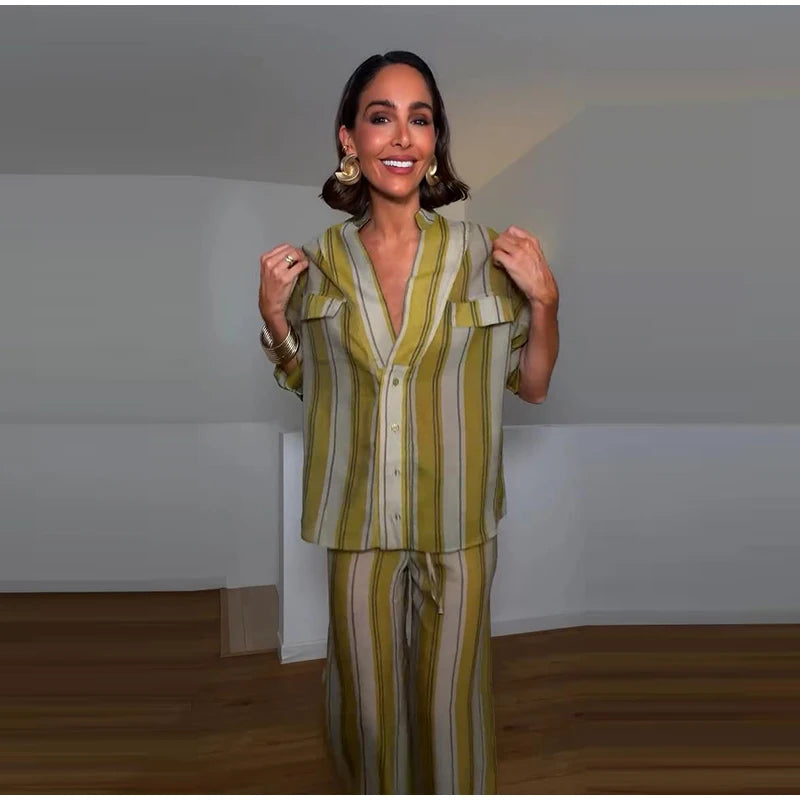 Stripe Wrap Tie Shirt Mini Dress Lapel Collar Long Flare Sleeve Loose Casual Dresses 2026 Summer Beach Vacation Fashion Outfit