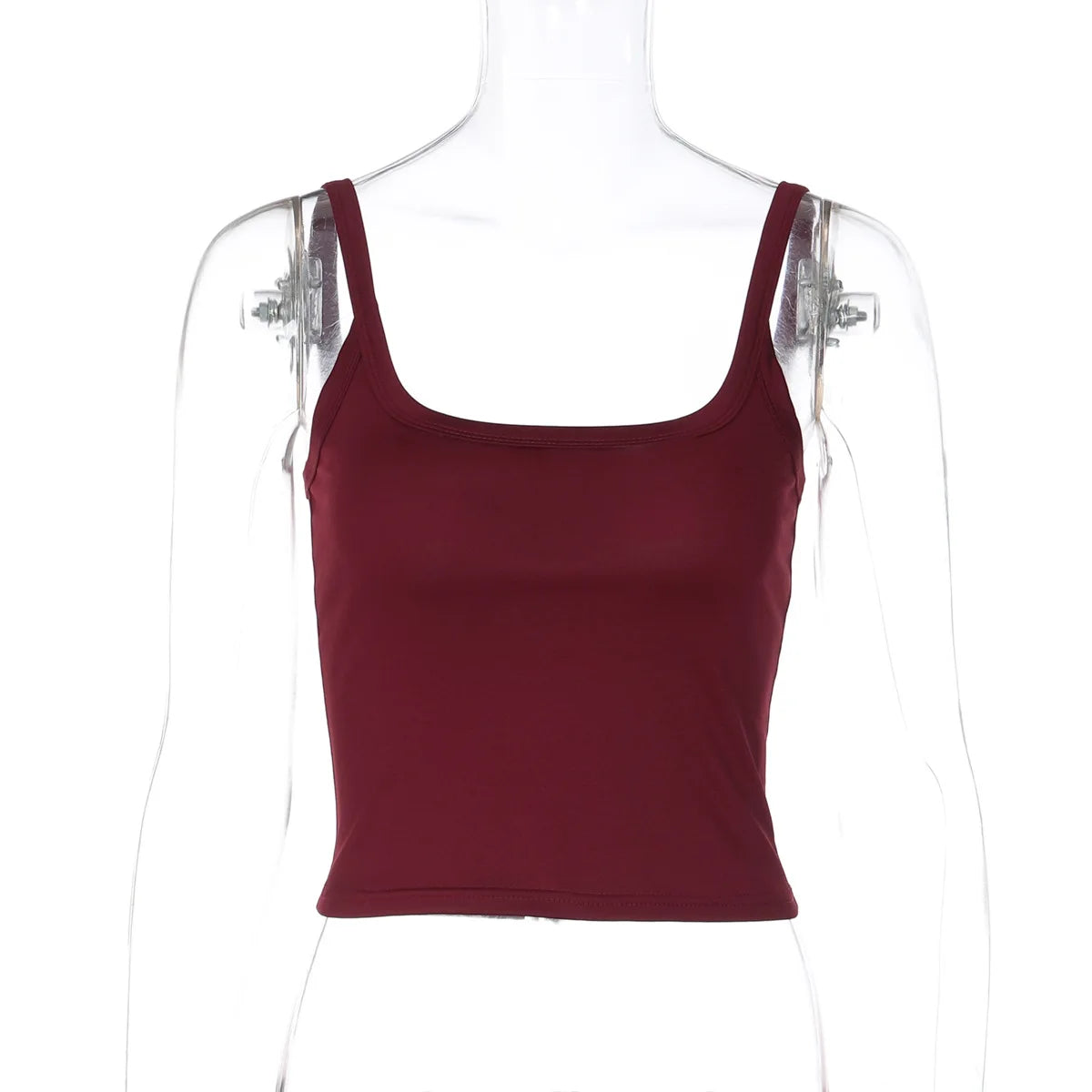 Solid Color Sexy Spaghetti Strap Tank Top Women Sleeveless Slim Cami Vest
