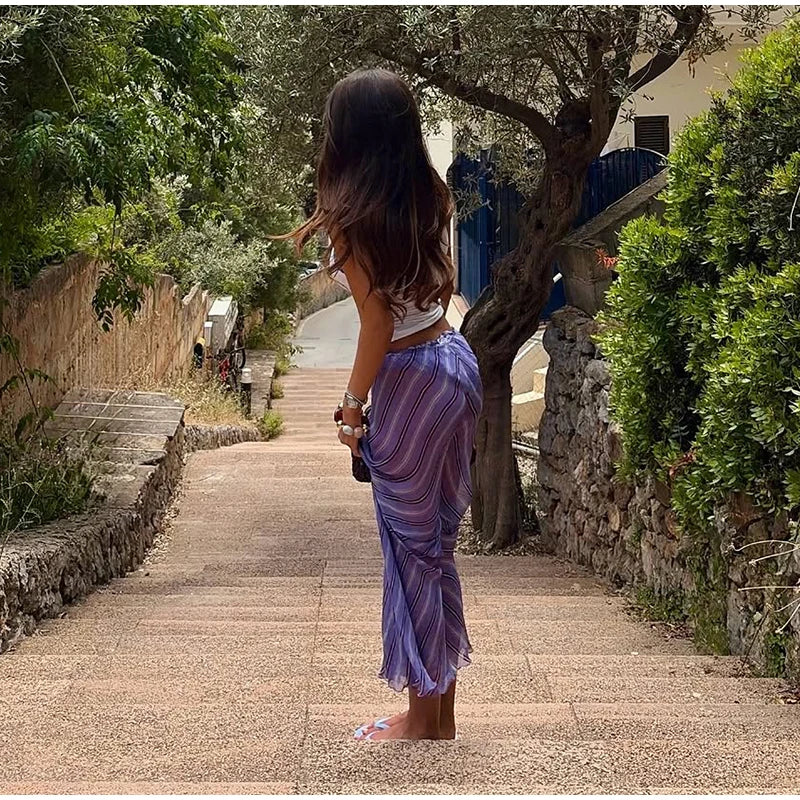 Stripe Wrap Tie Shirt Mini Dress Lapel Collar Long Flare Sleeve Loose Casual Dresses 2026 Summer Beach Vacation Fashion Outfit