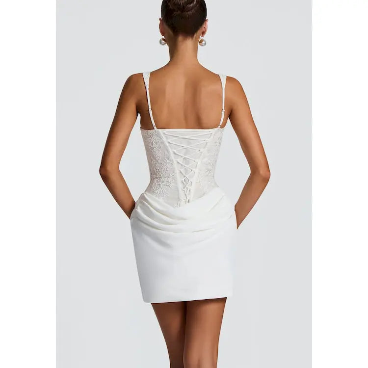 Sexy V-neck Sleeveless Waist-cinching Lady Dress Solid Elegant Fishbone Pleated Slim Fit Vestido Summer New Fashion Party Outfit