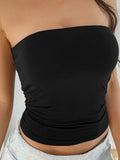 2025 Spring Summer New Cross-border  Europe and America Y2KSexySolid Color Open-back Knit Strapless Top Women's
