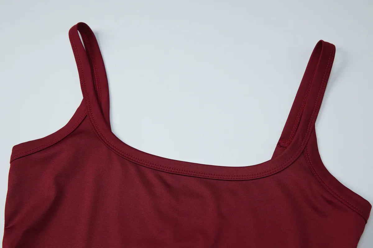 Solid Color Sexy Spaghetti Strap Tank Top Women Sleeveless Slim Cami Vest
