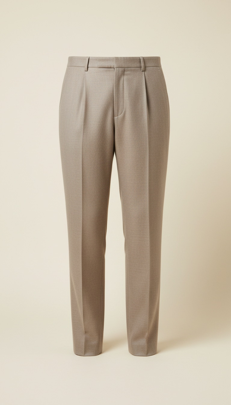 Tailored trousers in taupe cashmere